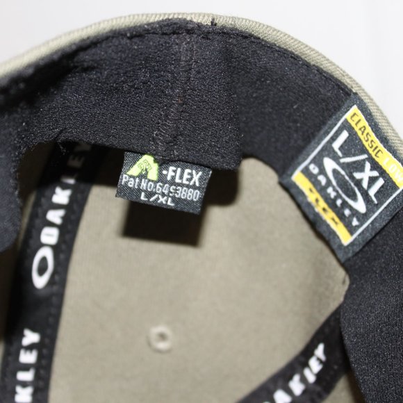 OAKLEY Men's Olive Green Classic Flex Hat Cap w/ Camo Logo - Size L/XL Flex Clas - Picture 7 of 7